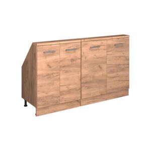 Vicco KUCHYŇSKÁ SKŘÍŇKA POD ŠIKMOU STŘECHU R-Line Zlatý mocný dub 140 cm Sada 2 kusů obraz