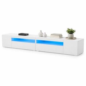 STILVORA TV STOLEK bílý, světlý panel, LED osvětlení, do obývacího pokoje a jídelny, 240×38, 5×35, 5 cm obraz