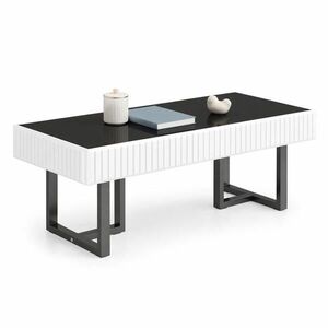 STILVORA KONFERENČNÍ STŮL černobílý, moderní stolní deska, stylový design, do obývacího pokoje, 110×50, 5×41 cm obraz
