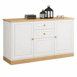 STILVORA KUCHYŇSKÁ SKŘÍŇ bílá, 3 dvířka, 2 zásuvky, do obývacího pokoje a jídelny, 135, 5×39×76 cm obraz