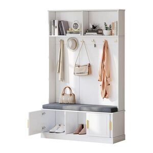 STILVORA GARDEROBNÍ SET v bílé barvě se skříňkou na boty pro předsíň, 120×40×191 cm obraz
