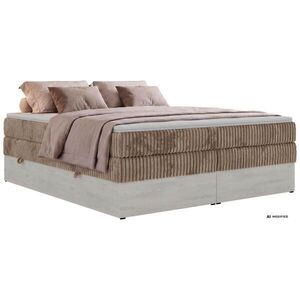 MKS POSTEL BOXSPRING NORDIC ZERO KING 140/200 - Hnědá Manšestr - Topper Visco - H4 obraz