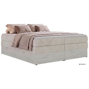MKS POSTEL BOXSPRING NORDIC ZERO KING 160/200 - Béžová Manšestr - Topper Visco - H3 obraz