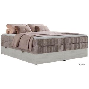 MKS POSTEL BOXSPRING NORDIC ZERO KING 180/200 - Světle hnědá Manšestr - Topper T25 - H3 obraz