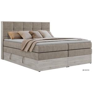 MKS POSTEL BOXSPRING ALNOR KING 140/200 - Šedobéžová Strukturovaná látka - Topper Visco - H4 obraz