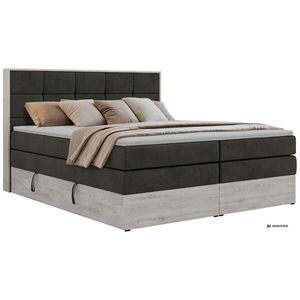 MKS POSTEL BOXSPRING ALNOR KING 200/200 - Tmavě šedá Samet - Topper Visco - H4 obraz