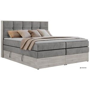 MKS POSTEL BOXSPRING ALNOR KING 160/200 - Světle šedá Samet - Topper T25 - H3 obraz