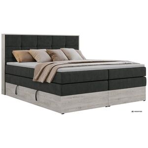 MKS POSTEL BOXSPRING ALNOR KING 180/200 - Tmavě šedá Strukturovaná látka - Topper T25 - H4 obraz
