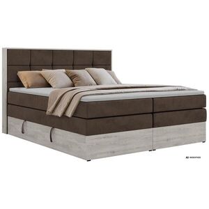 MKS POSTEL BOXSPRING ALNOR KING 140/200 - Hnědá Samet - Topper Visco - H4 obraz