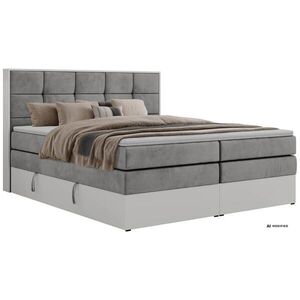 MKS POSTEL BOXSPRING ALVIT KING 160/200 - Světle šedá Samet - Topper Visco - H3 obraz