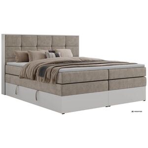 MKS POSTEL BOXSPRING ALVIT KING 160/200 - Šedobéžová Strukturovaná látka - Topper Visco - H3 obraz