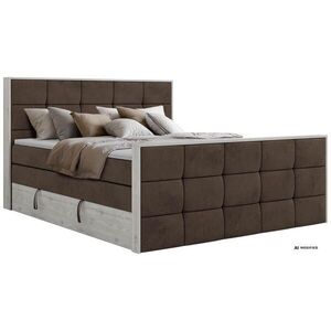 MKS POSTEL BOXSPRING ALNOR KING DUO 180/200 - Hnědá Samet - Topper T25 - H3 obraz