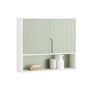 SoBuy NÁSTĚNNÁ SKŘÍŇKA se 2 dveřmi Zelená 60x15x54cm Moderní obraz