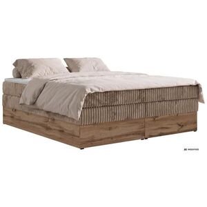 MKS POSTEL BOXSPRING WOOD ZERO KING 160/200 - Hnědá Manšestr - Topper Visco - H3 obraz