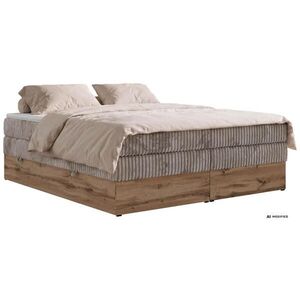 MKS POSTEL BOXSPRING WOOD ZERO KING 160/200 - Světle hnědá Manšestr - Topper T25 - H3 obraz