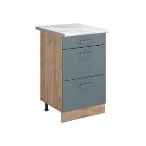 Vicco SPODNÍ SKŘÍŇKA KUCHYŇSKÉ LINKY R-Line, Modrošedá/Zlatý mocný dub, 50 cm pracovná doska Mramor obraz