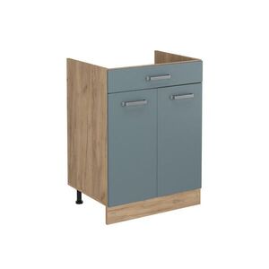 Vicco SPODNÍ SKŘÍŇKA KUCHYŇSKÉ LINKY R-Line, Modrošedá/Zlatý mocný dub, 60 cm se zásuvkou bez pracovní desky obraz