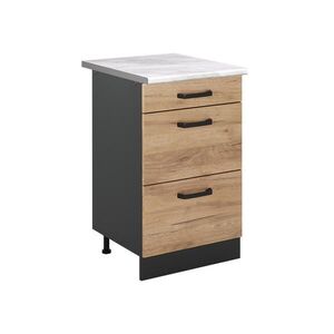 Vicco SPODNÍ SKŘÍŇKA KUCHYŇSKÉ LINKY R-Line, Zlatý mocný dub/Antracit, 50 cm pracovná doska Mramor obraz