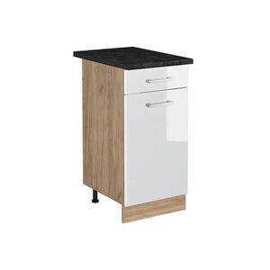 Vicco SPODNÍ SKŘÍŇKA KUCHYŇSKÉ LINKY R-Line, Bílá vysoký lesk/Zlatý mocný dub, 40 cm pracovná doska antracitová obraz