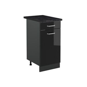 Vicco SPODNÍ SKŘÍŇKA KUCHYŇSKÉ LINKY R-Line, Černý vysoký lesk/Antracit, 40 cm pracovná doska antracitová obraz