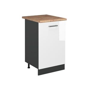 Vicco SPODNÍ SKŘÍŇKA KUCHYŇSKÉ LINKY R-Line, Bílá vysoký lesk/Antracit, 50 cm pracovná doska Dub Goldkraft obraz