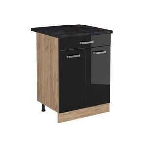 Vicco SPODNÍ SKŘÍŇKA KUCHYŇSKÉ LINKY R-Line, Černý vysoký lesk/Zlatý mocný dub, 60 cm se zásuvkou pracovná doska antracitová obraz