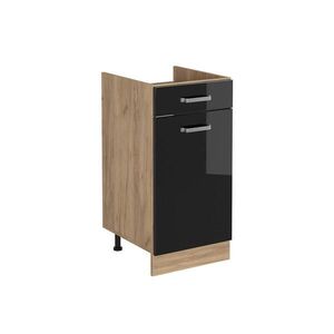 Vicco SPODNÍ SKŘÍŇKA KUCHYŇSKÉ LINKY R-Line, Černý vysoký lesk/Zlatý mocný dub, 40 cm bez pracovní desky obraz
