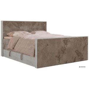 MKS POSTEL BOXSPRING NORDIC KING DUO 160/200 - Hnědá Manšestr - Topper T25 - H4 obraz