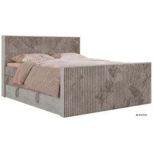 MKS POSTEL BOXSPRING NORDIC KING DUO 180/200 - Světle hnědá Manšestr - Topper Visco - H3 obraz