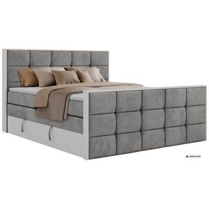 MKS POSTEL BOXSPRING ALVIT KING DUO 140/200 - Světle šedá Samet - Topper Visco - H3 obraz