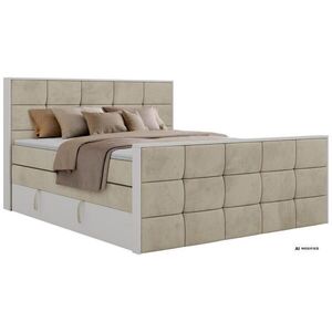 MKS POSTEL BOXSPRING ALVIT KING DUO 160/200 - Béžová Samet - Topper Visco - H4 obraz