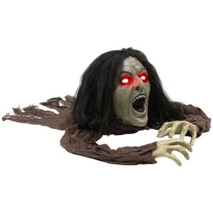 Outsunny HALLOWEENSKÁ dekorace plazící se zombie 140 cm s LED očima, zvukovou funkcí obraz