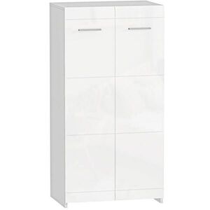 OKWISH BOTNÍK 55/36/108 cm lesklá bílá z dřevotřísky s nastavitelnými policemi obraz