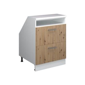 Vicco ŠIKMÁ SKŘÍŇ Rion Řemeslný dub 60 x 81.6 cm se 2 zásuvkami, korpus skříně hloubka 60 cm obraz