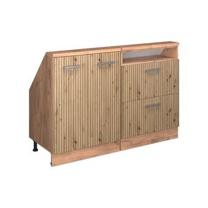 Vicco KUCHYŇSKÁ SKŘÍŇKA POD ŠIKMOU STŘECHU R-Line Řemeslný dub 120 cm Sada 2 kusů obraz