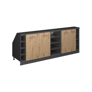Vicco ŠATNÍ SESTAVA PRO ŠIKMÉ STŘECHY Rion Řemeslný dub 210 cm Sada 5 korpusů skříně hloubka 60 cm obraz