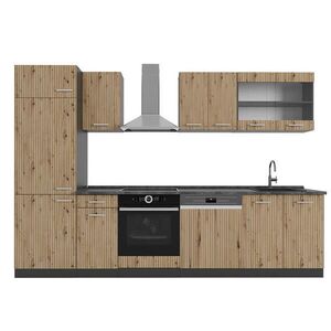 Vicco KUCHYŇSKÝ KOUT R-Line Dub Artisan/antracit 300 cm bez pracovní desky obraz