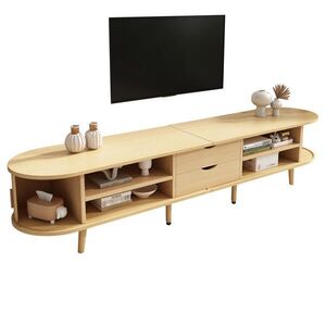 Redom TV stolek z MDF 175/40/42 cm s dvojitou zásuvkou, nastavitelnými policemi a nosností 30 kg, Dub obraz