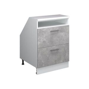 Vicco KUCHYŇSKÁ SKŘÍŇKA POD ŠIKMOU STŘECHU R-Line Beton 60 cm se 2 zásuvkami, korpus skříně hloubka 60 cm obraz