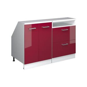 Vicco SADA SKŘÍNÍ PRO ŠIKMOU STŘECHU Rion Červená vysoký lesk 120 cm Sada 2 korpusů skříně hloubka 60 cm obraz