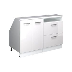 Vicco SADA SKŘÍNÍ PRO ŠIKMOU STŘECHU Rion Bílá vysoký lesk 120 cm Sada 2 korpusů skříně hloubka 60 cm obraz
