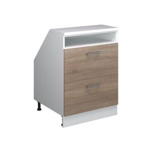 Vicco KUCHYŇSKÁ SKŘÍŇKA POD ŠIKMOU STŘECHU R-Line Sonoma 60 cm se 2 zásuvkami, korpus skříně hloubka 60 cm obraz