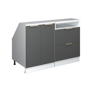 Vicco KUCHYŇSKÁ SKŘÍŇKA POD ŠIKMOU STŘECHU R-Line Antracitově zlatý 120 cm Sada 2 korpusů skříně hloubka 60 cm obraz
