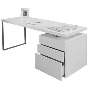 Livetastic PSACÍ STŮL, vysoce lesklá bílá, 160/70/76 cm obraz