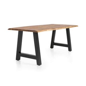 P & B JÍDELNÍ STŮL, akácie, přírodní barvy, černá, 140/80/76, 5 cm obraz