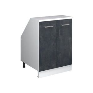 Vicco KUCHYŇSKÁ SKŘÍŇKA POD ŠIKMOU STŘECHU R-Line Černý beton 60 cm se 2 dveřmi, korpus skříně hloubka 60 cm obraz