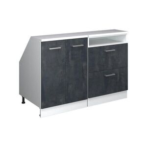 Vicco KUCHYŇSKÁ SKŘÍŇKA POD ŠIKMOU STŘECHU R-Line Černý beton 120 cm Sada 2 korpusů skříně hloubka 60 cm obraz