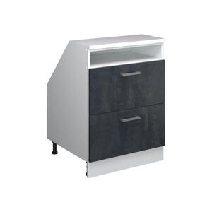 Vicco ŠIKMÁ SKŘÍŇ Rion Černý beton 60 x 81.6 cm se 2 zásuvkami, korpus skříně hloubka 60 cm obraz