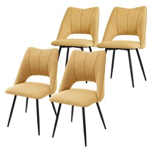ML-DESIGN JÍDELNÍ ŽIDLE, SADA 4 KS, hořčičně žlutý látkový potah obraz