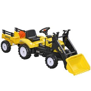 HOMCOM ŠLAPACÍ TRAKTOR s přívěsem Šlapací auto a přívěs Traktor od 3 let Děti obraz